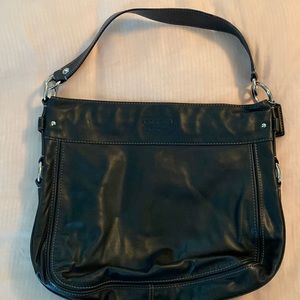 Coach black leather hobo shoulder purse